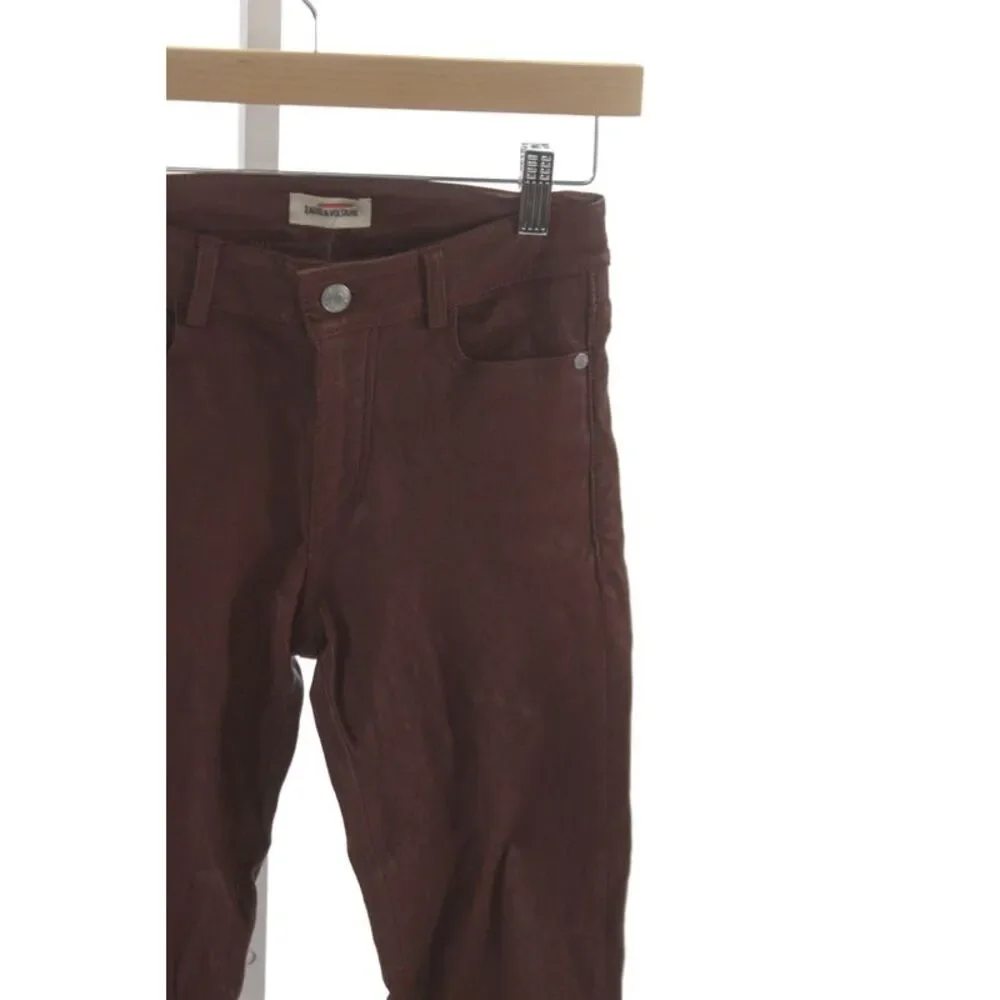 Zadig & Voltaire Womens Ankle Jeggings Brown Button Size 0